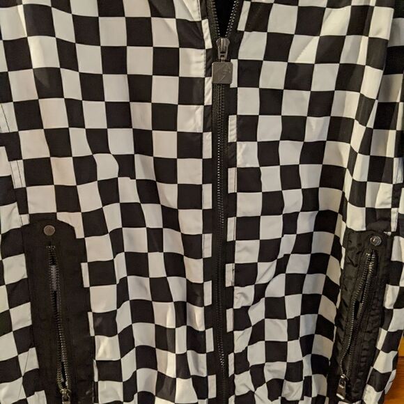 Awesome G Net Checkered Flag Bomber Style Jacket Men's Large - Picture 3 of 6